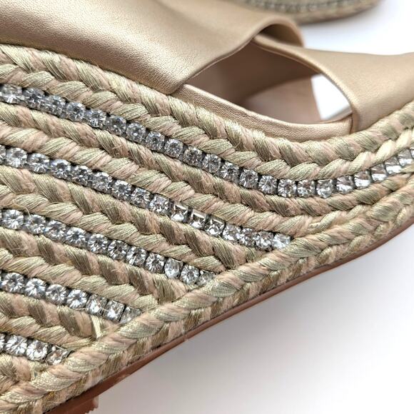 Charles by Charles David Cate Metallic Espadrille Wedge Sandal Size US9.5M EU40 - Picture 11 of 11